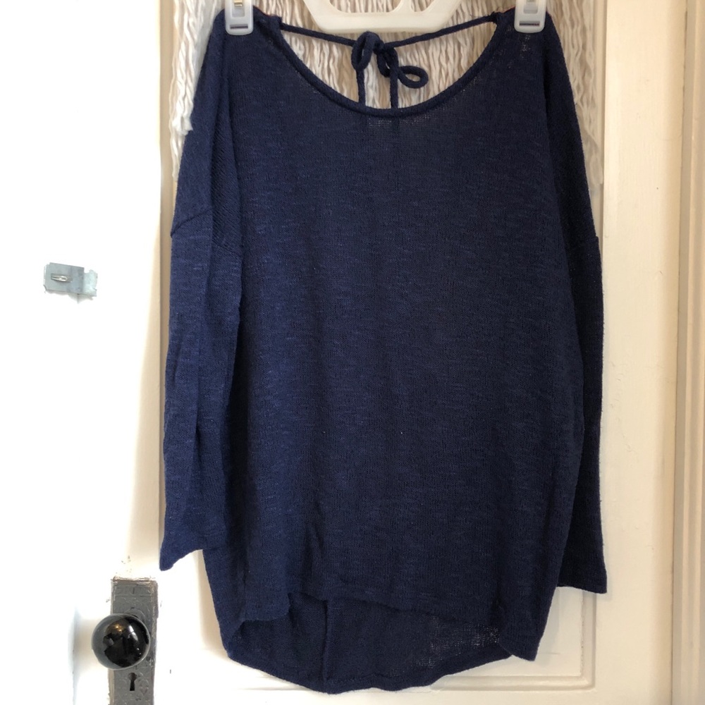 Moa Moa Blue Vibrant Tie Back Sweater Size XS
